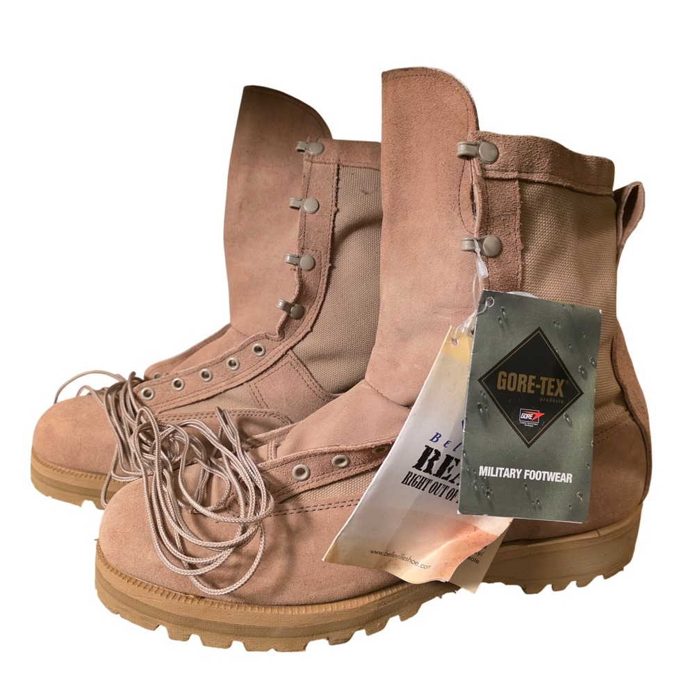 Belleville 7705118 Mens Military Boots Gore-Tex Vibram Tan Suede USA Made 13R